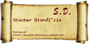 Stecher Dionízia névjegykártya